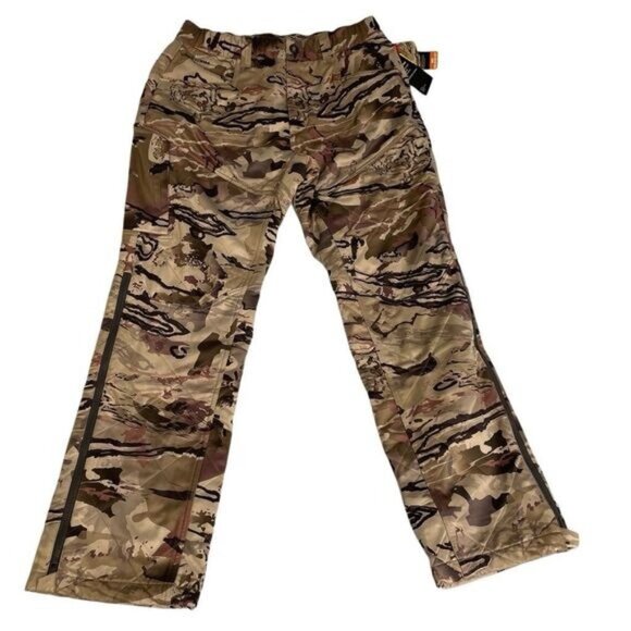 Under Armour Mens Green Tan Realtree Edge Loose Extreme Timber Pants Size Large.